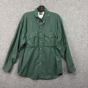 The North Face Mens Forest Green Nylon Hiking Fishing Utility Shirt Medium M